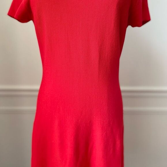Eliza J Poppy Red Cap Sleeve Stretchy Knit Fit and Flare Dress M - Picture 6 of 9
